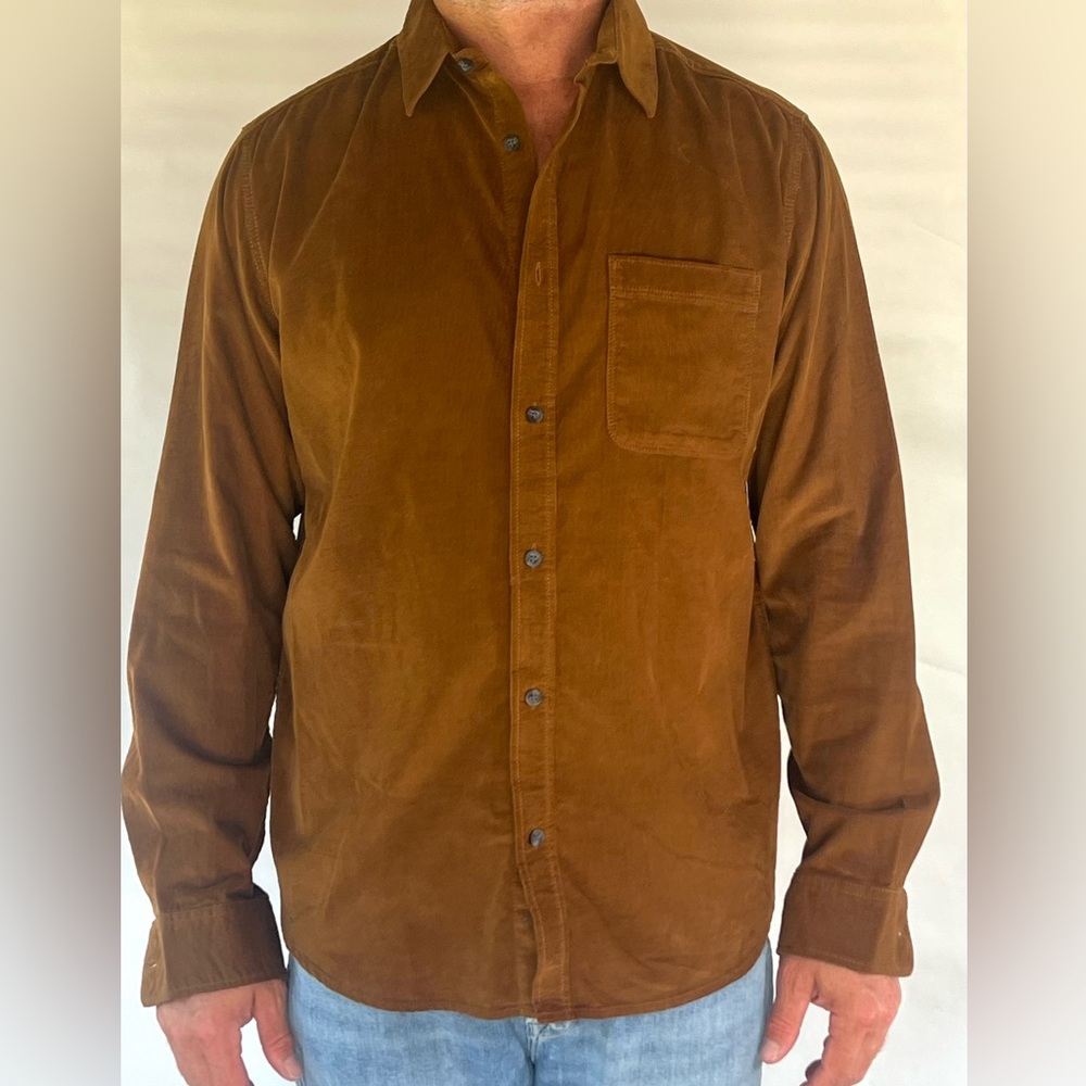 Brown Corduroy Button-Up Shirt